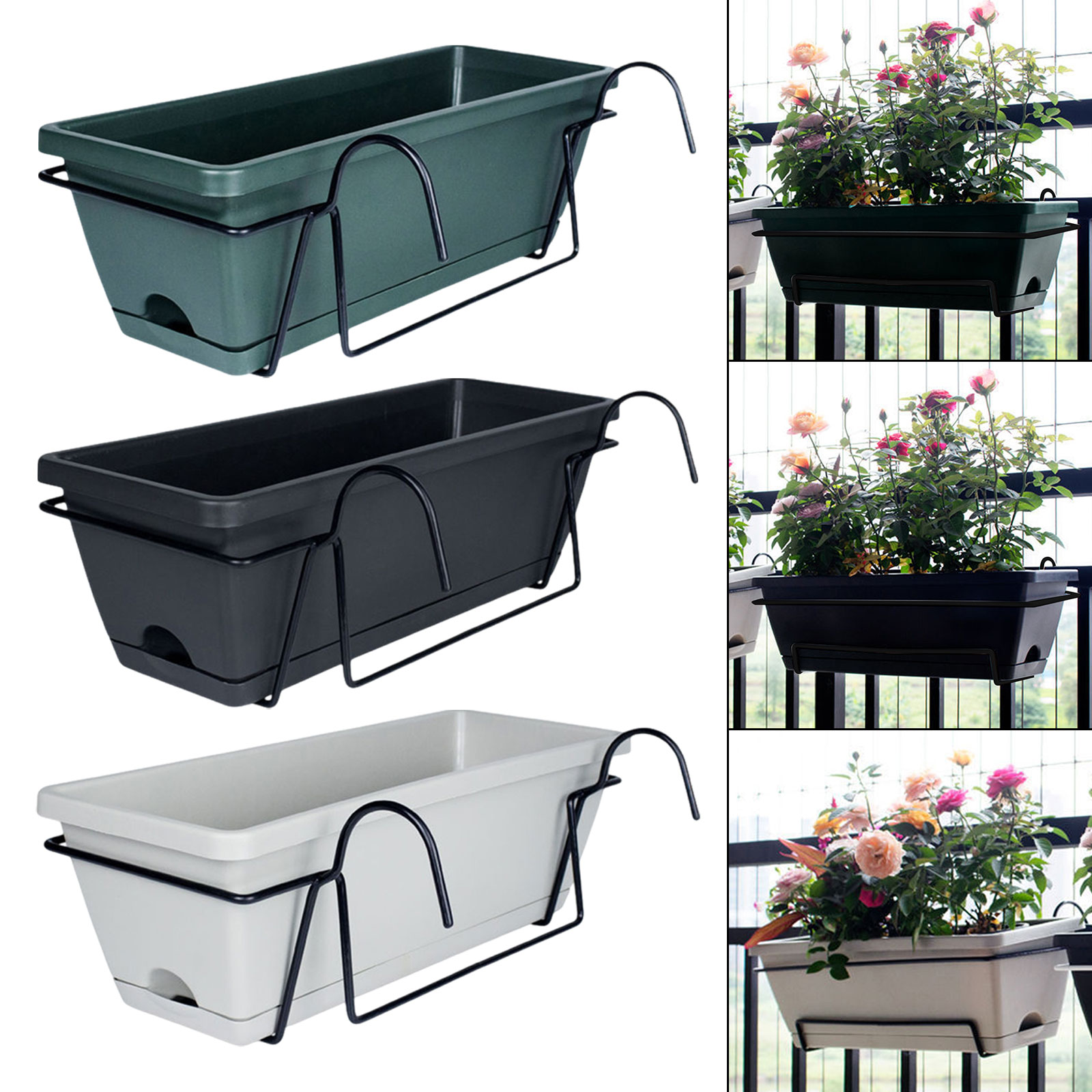 Hanging Planter Basket - Pagar balkon pot tanaman dengan rak